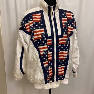 Vintage 90s Lady Lavon USA flag windbreaker jacket